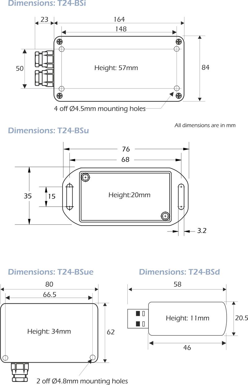 t24-bsi t24-bsu dimensions